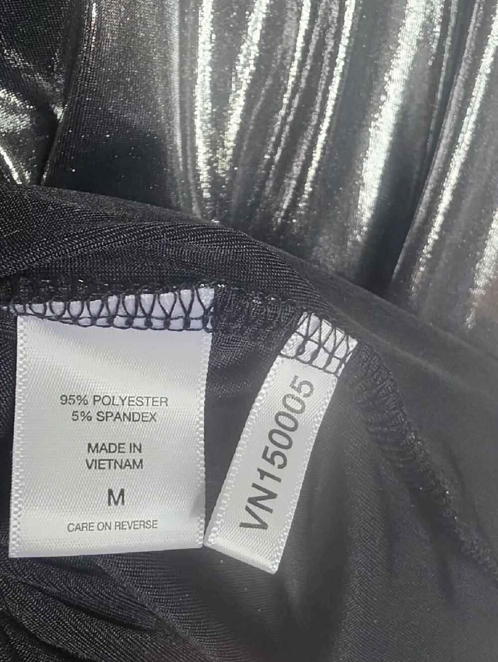 New York & Company 7th Avenue Metallic Silver Wrap Top M Back Tie Blouse - Picture 5 of 7